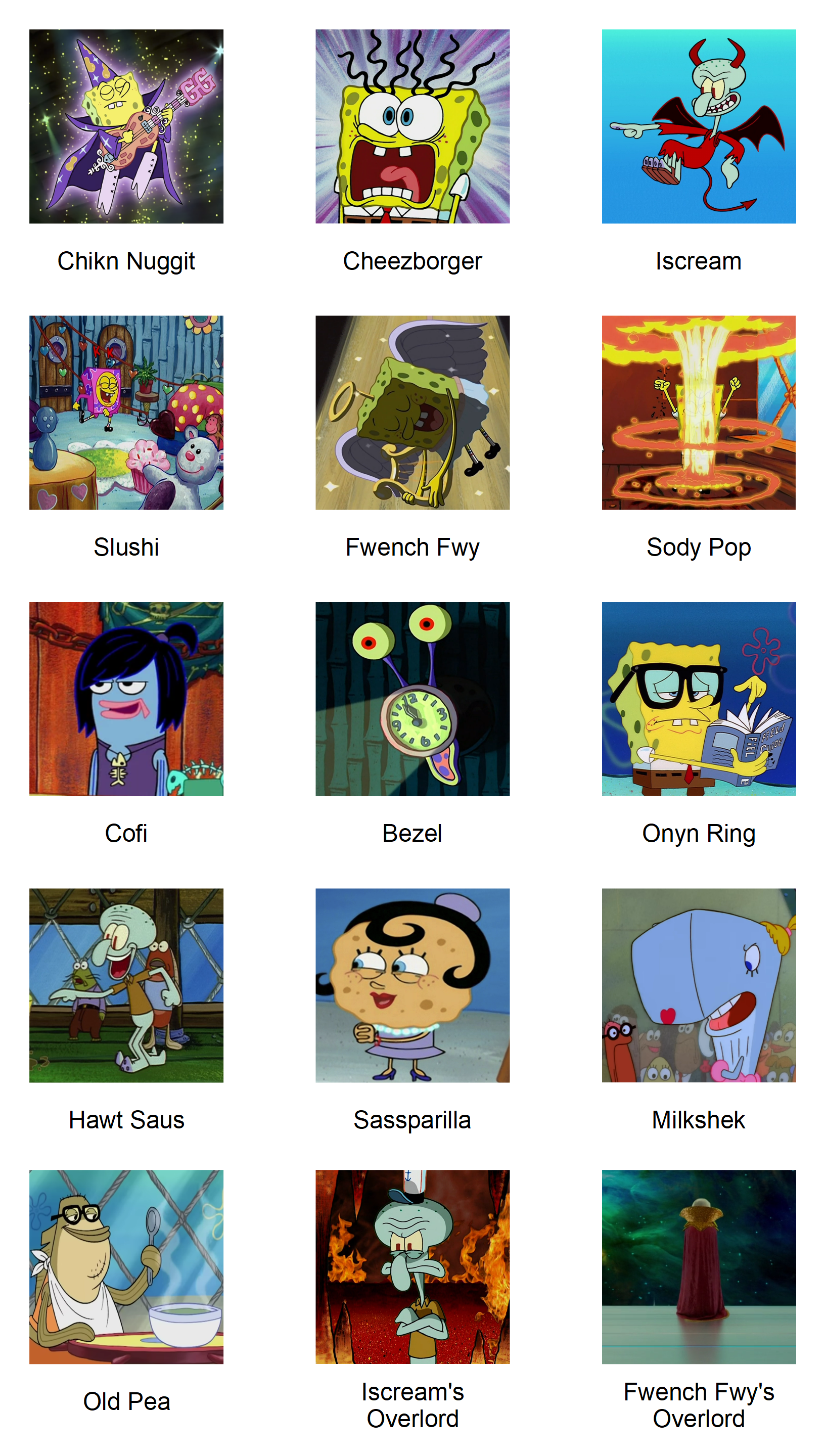 *Source episodes in order:*
The SpongeBob SquarePants Movie
Graveyard Shift
Sportz?
Bossy Boots
Patty Hype
Squilliam Returns
Mall Girl Pearl
Procrastination
Tea at the Treedome
Fools in April
BlackJack
The Chaperone
There's a Sponge in My Soup
Just One Bite
Sponge Out of Water