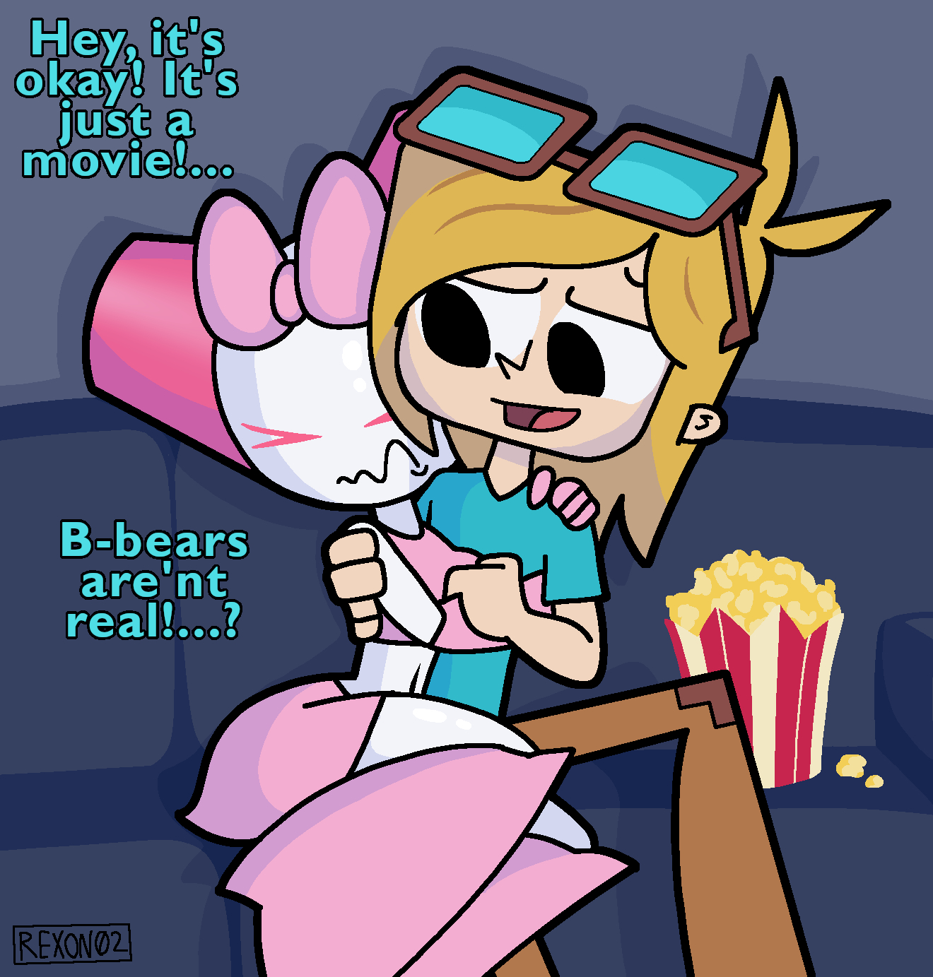 Hey, it's okay! It's just a movie!... B-bears are'nt real!...? REXONO2 OLD 15
