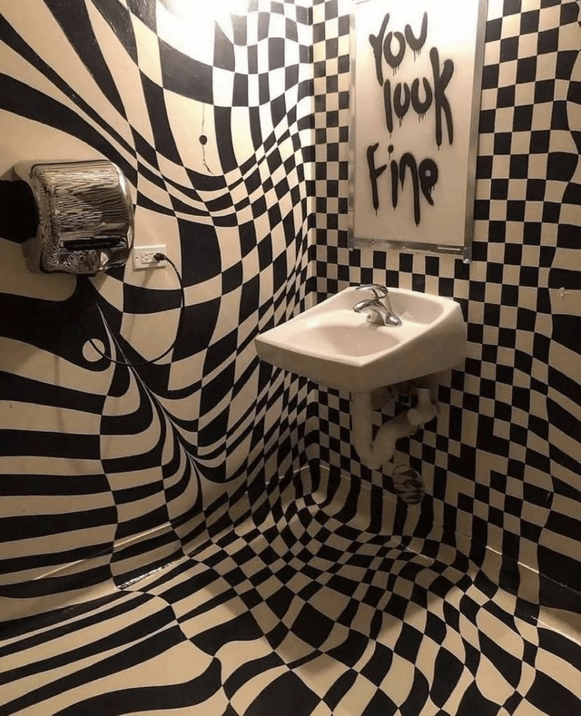 A trippy bathroom