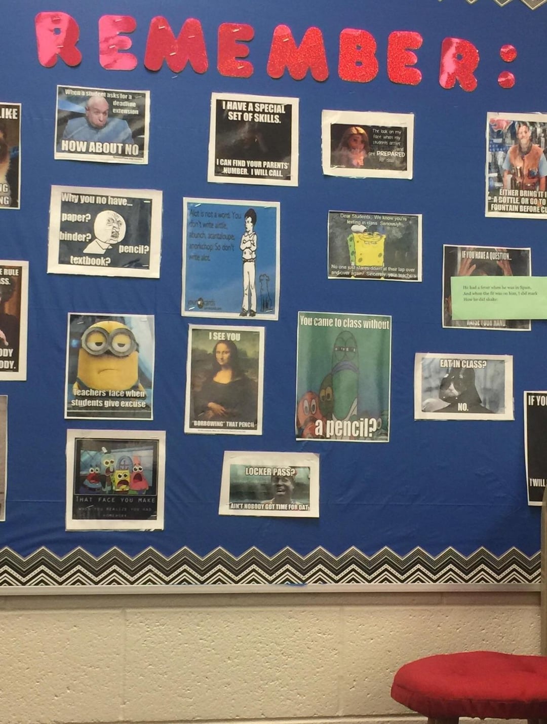 A meme board in the classroom | Know Your Meme