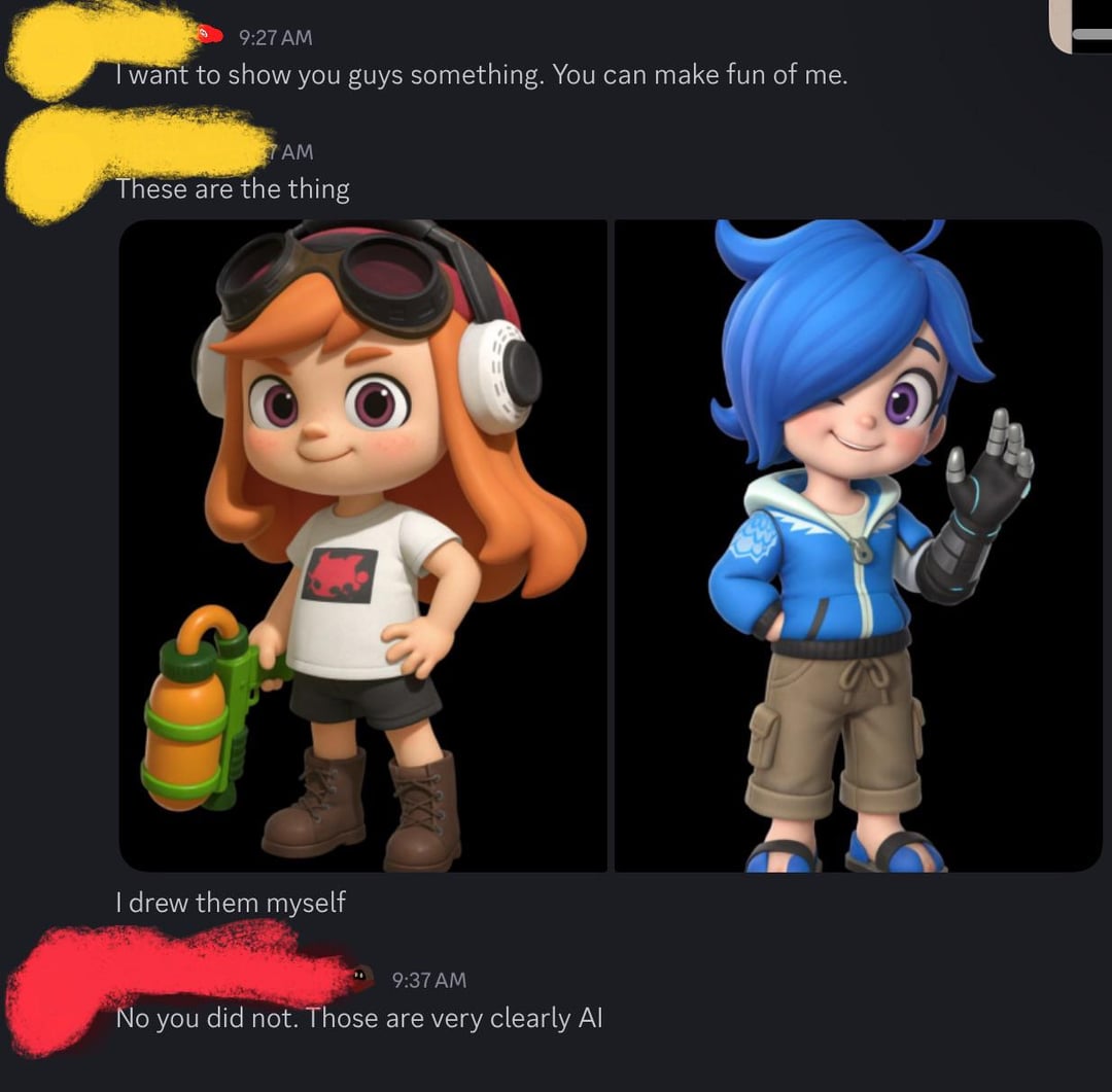 9:27 AM I want to show you guys something. You can make fun of me. TAM These are the thing I drew them myself 9:37 AM No you did not. Those are very clearly Al