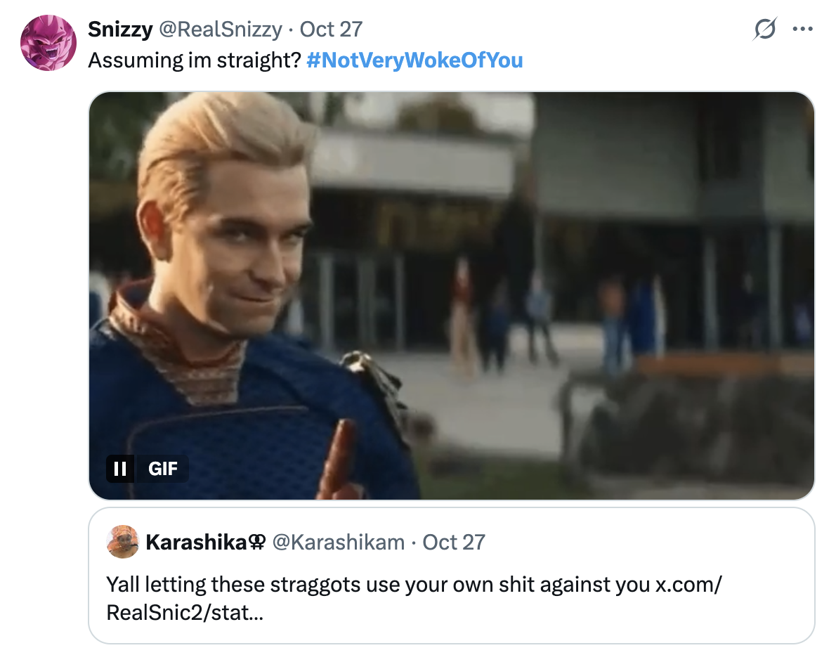 X user @RealSnizzy tweeted, "Assuming im straight? #NotVeryWokeOfYou," gathering over 120,000 likes in three days.