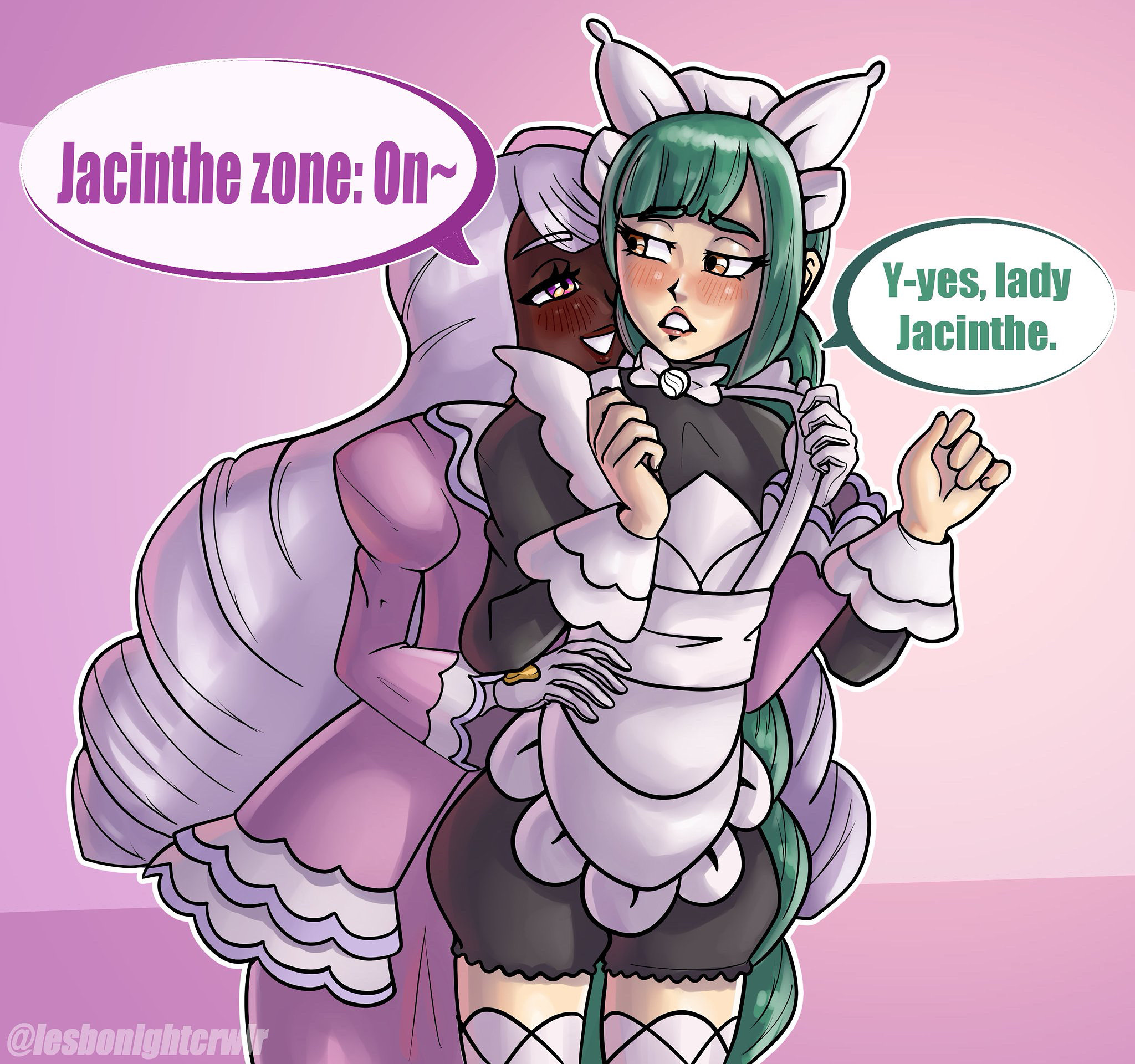 Jacinthe zone: On~ Y-yes, lady Jacinthe. @lesbonightcrwr