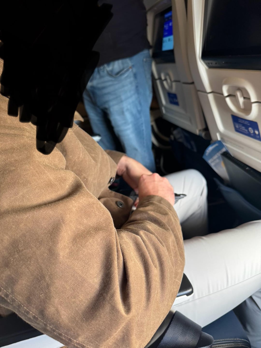 Taking up all the space on a 7 hour flight