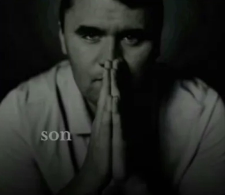 An alternate version of the Charlie Kirk "Son😭😭😭😭😭" meme, a "Charlie Kirk Face Swap":https://knowyourmeme.com/memes/charlie-kirk-face-swaps-kirkified-memes image of "Anthony's Mackie Smirk Meme":https://knowyourmeme.com/memes/anthony-mackies-smirk. 