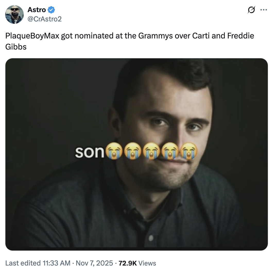 PlaqueBoyMax Got Nominated At The Grammys Over Carti And Freddie Gibbs