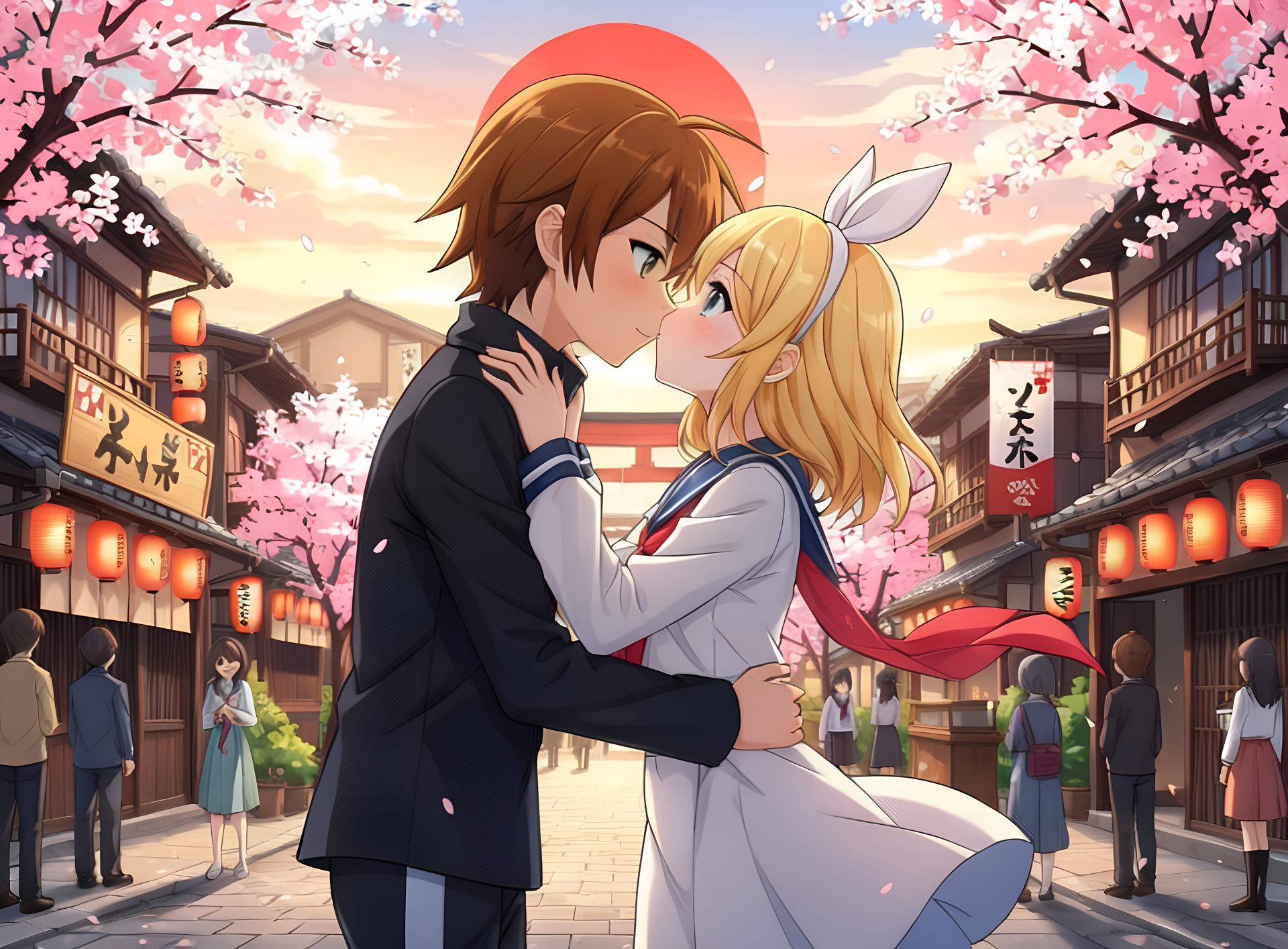 Mega Man Battle Network x Vocaloid: Hub (Rockman) and Kagamine Rin in Japan as schoolmates
Capcom