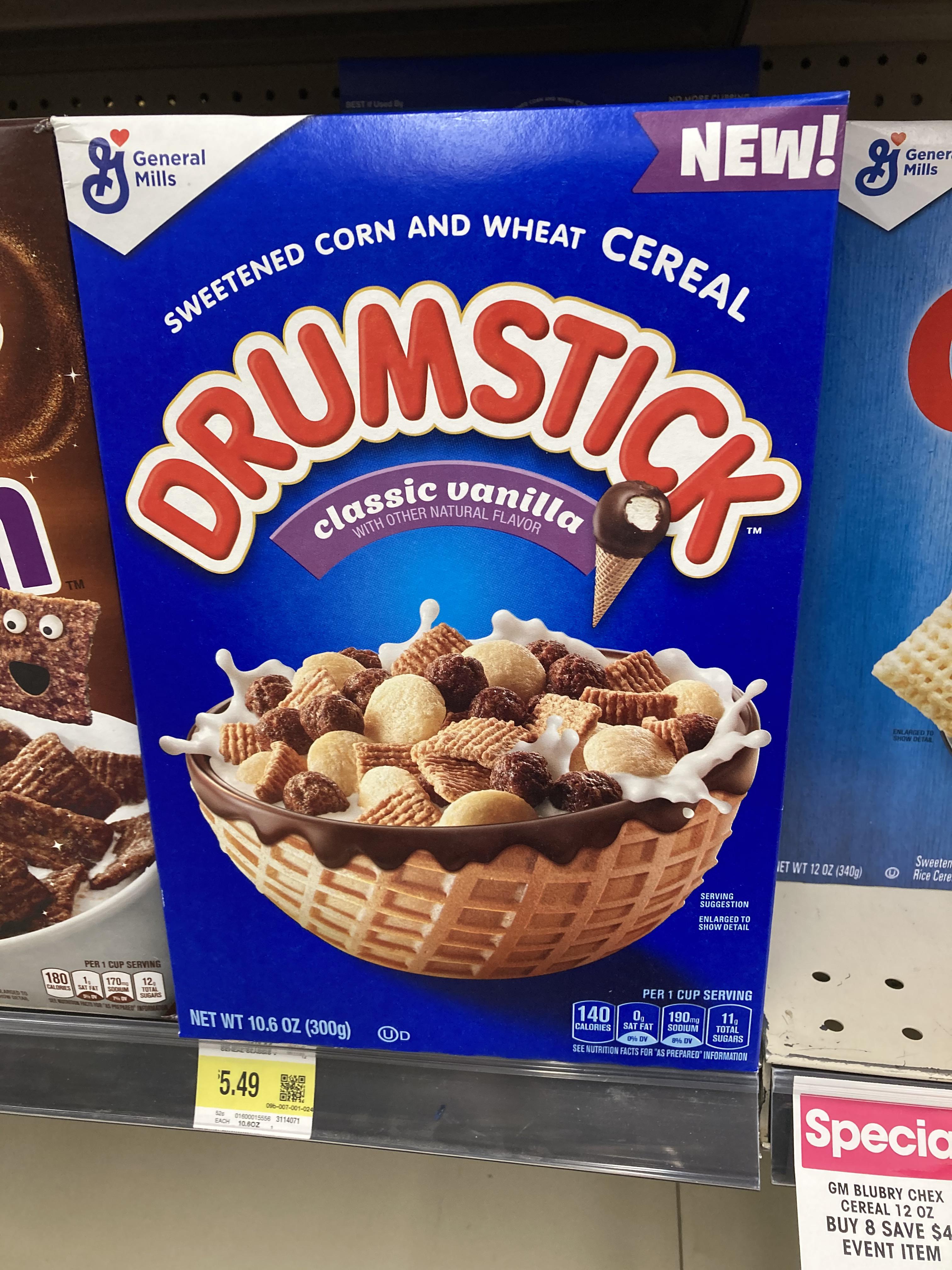 BEST Used By NO G General Mills NEW! & SWEETENED CORN AND WHEAT CEREAL Gener Mills TM WITH OTHER NATURAL FLAVOR LARGED TO PER 1 CUP SERVING 18017012 CALORIES SAT FAT 7% DV SUGARS NET WT 10.6 OZ (300g) $5.49 回饋回 ! 096-007-001-024 52c EACH 01600015556 3114071 10.6OZ UD SERVING SUGGESTION ENLARGED TO SHOW DETAIL 140 CALORIES PER 1 CUP SERVING 190mg 11, SODIUM 09 SAT FAT TOTAL SUGARS 8% DV 0% DV SEE NUTRITION FACTS FOR "AS PREPARED" INFORMATION IET WT 12 OZ (340g) ENLARGED TO SHOW DETAIL Sweeten Rice Cere. Specia GM BLUBRY CHEX CEREAL 12 OZ BUY 8 SAVE $4 EVENT ITEM