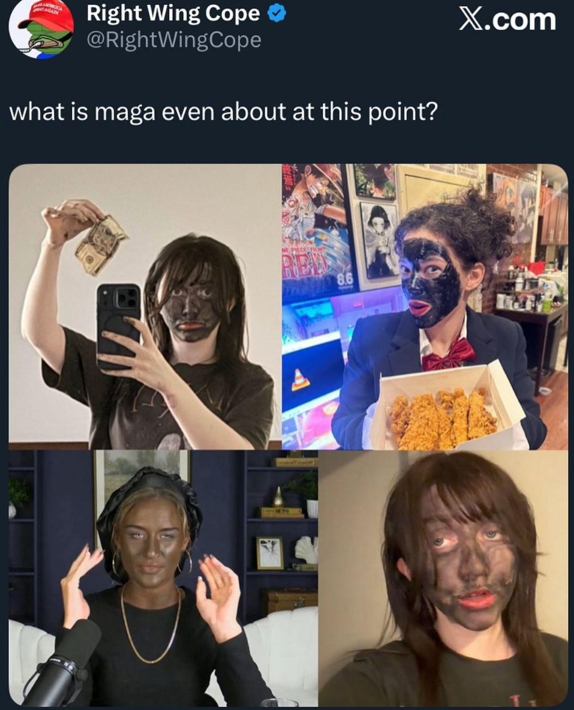 Right Wing Cope @RightWingCope what is maga even about at this point? NEPIECELFI 8.6 X.com
