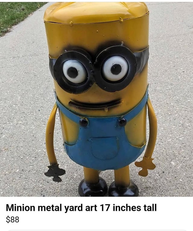 Minion metal yard art 17 inches tall $88
