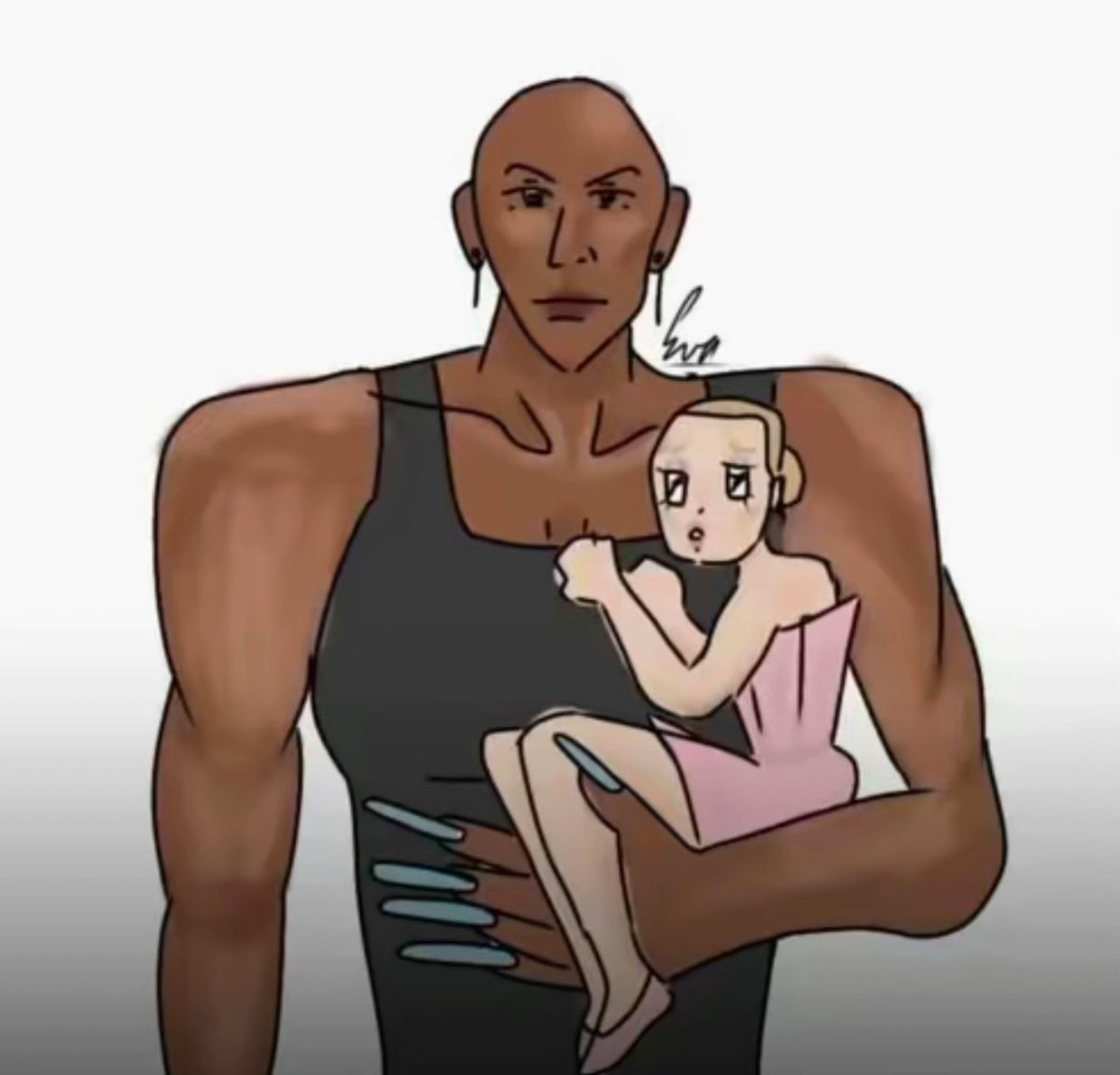 TikTok Meme depicting Cynthia Erivo Protecting Ariana Grande
