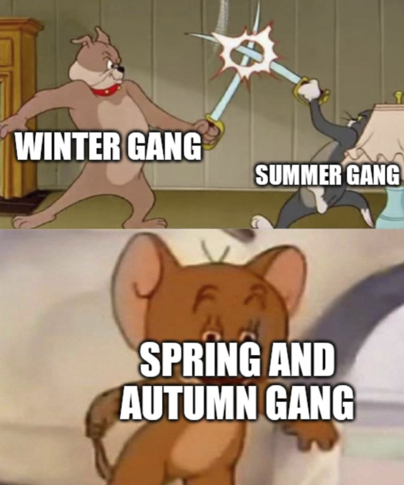 WINTER GANG SUMMER GANG SPRING AND AUTUMN GANG