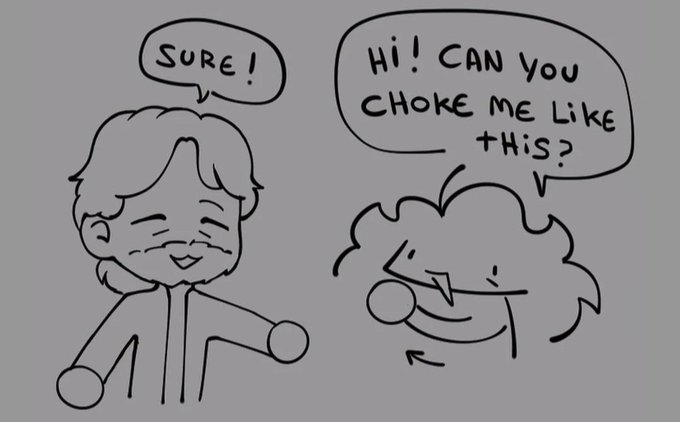 A comic about meeting Mads Mikkelsen. In the comic Mikkelsen agrees to pretend to choke the fan.