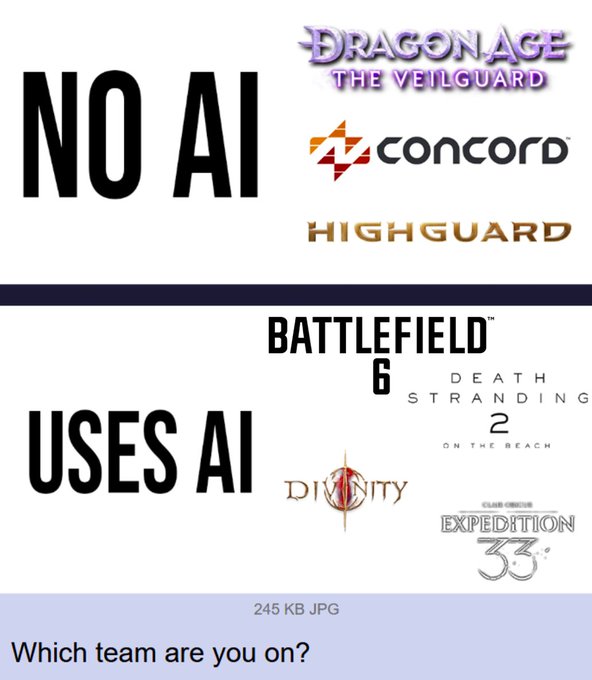 A graphic asking you to pick AI games or non-AI games. The games are compared.