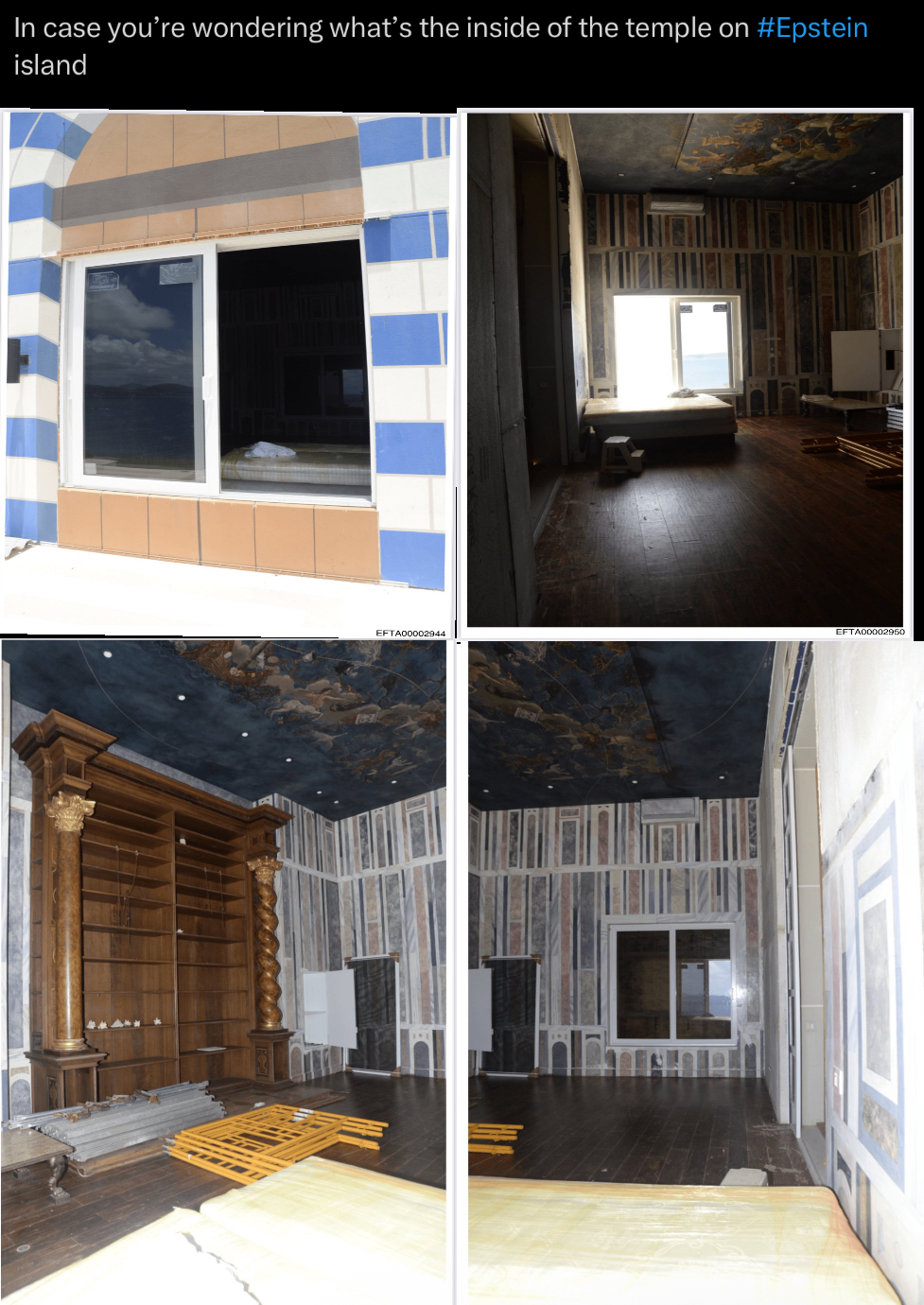 In case you're wondering what's the inside of the temple on #Epstein island EFTA00002950 EFTA00002944
