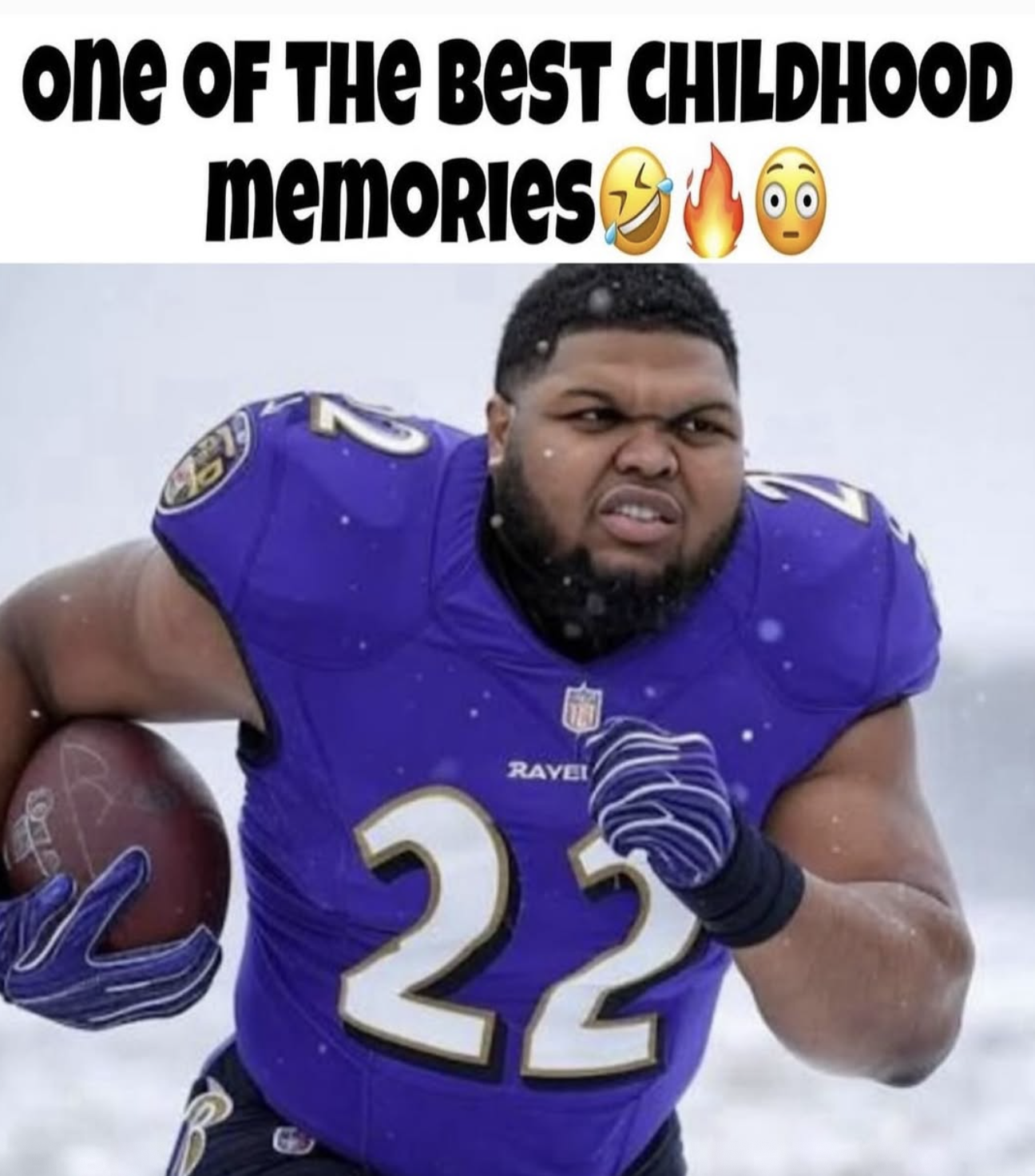 A "meme":https://knowyourmeme.com/memes/memes using the Druski Ravens "AI image":https://knowyourmeme.com/memes/cultures/ai-art, showing internet comedian "Druski":https://knowyourmeme.com/memes/people/druski as Baltimore Ravens running back Derrick Henry.