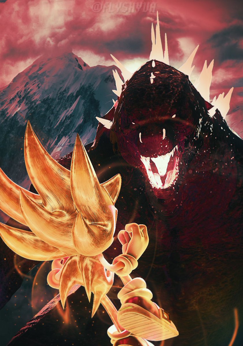 Godzilla vs Sonic the hedgehog 