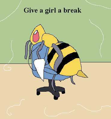 A piece of art by RoeRichard33476. The art shows beedrill exhausted from silkin' too much.