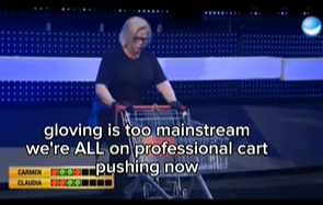 gloving is too mainstream we're ALL on professional cart pushing now CARMEN XX CLAUDIA