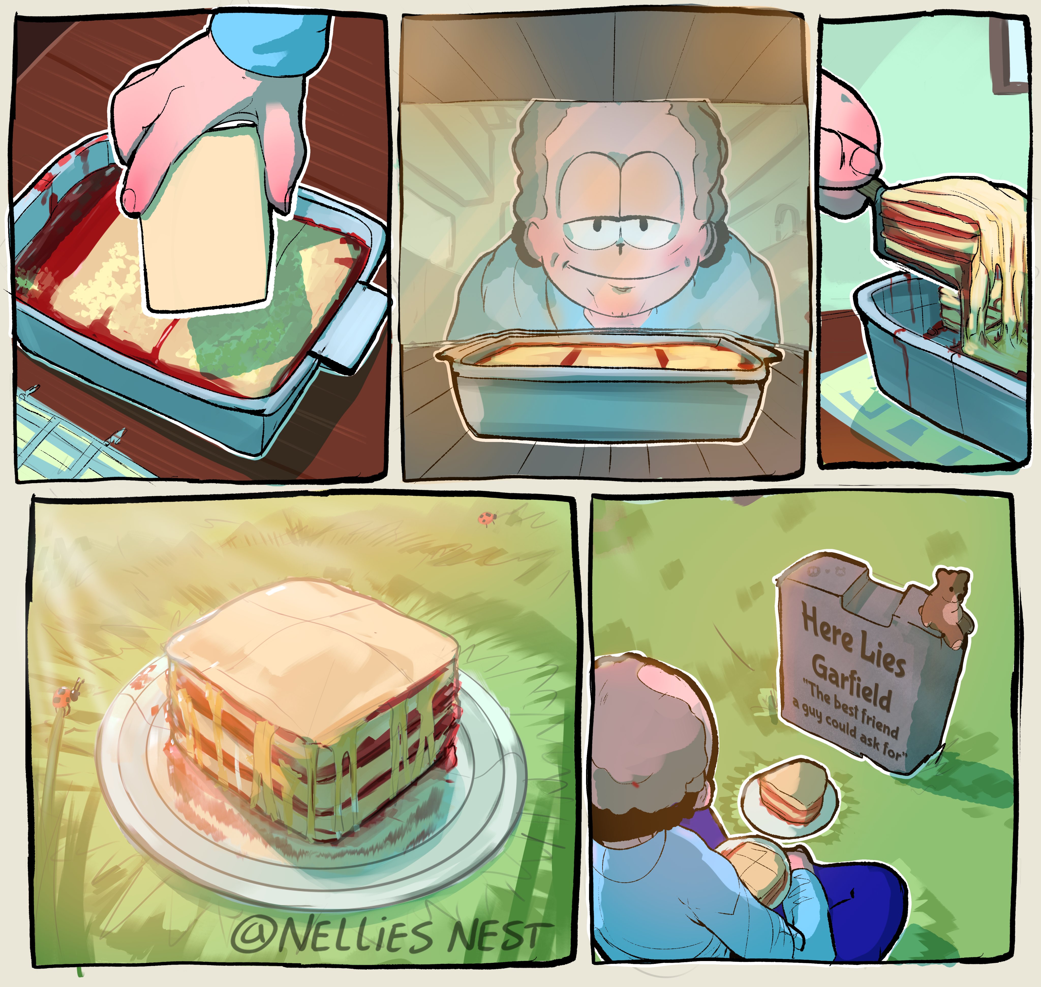 @NELLIES NEST Here Lies Garfield "The best friend a guy could ask for"