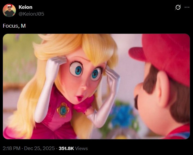 Keion @KeionJ05 Focus, M 2:18 PM - Dec 25, 2025-351.8K Views