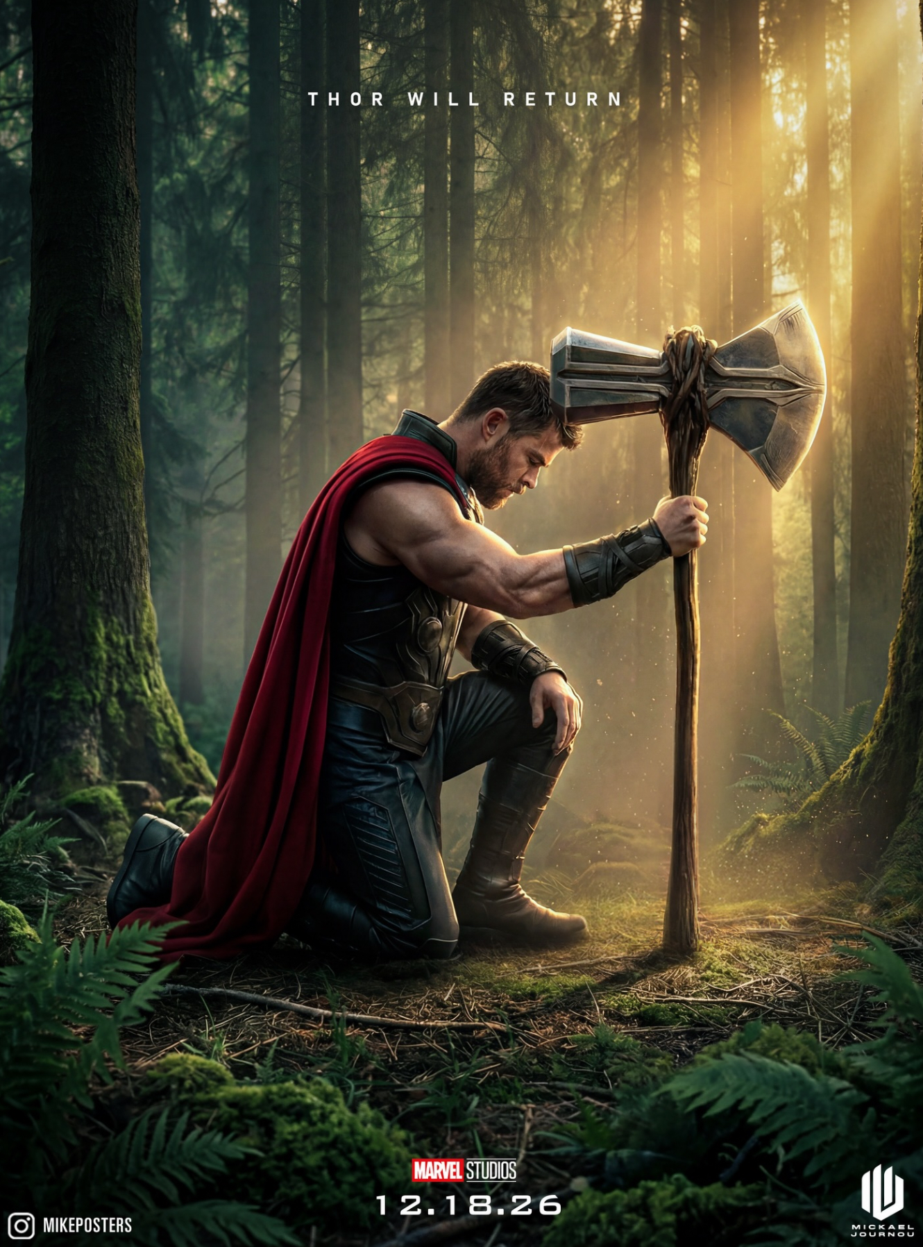 THOR WILL RETURN MARVEL STUDIOS 12.18.26 MIKEPOSTERS ש MICKAEL JOURNOU