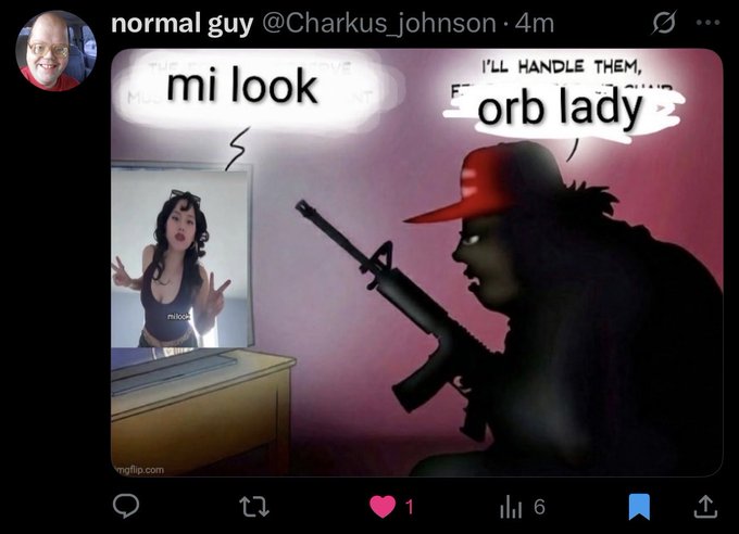 A meme about Cristina Mendez. A Trump supporter is brainwashed by her and says he'll "handle them."