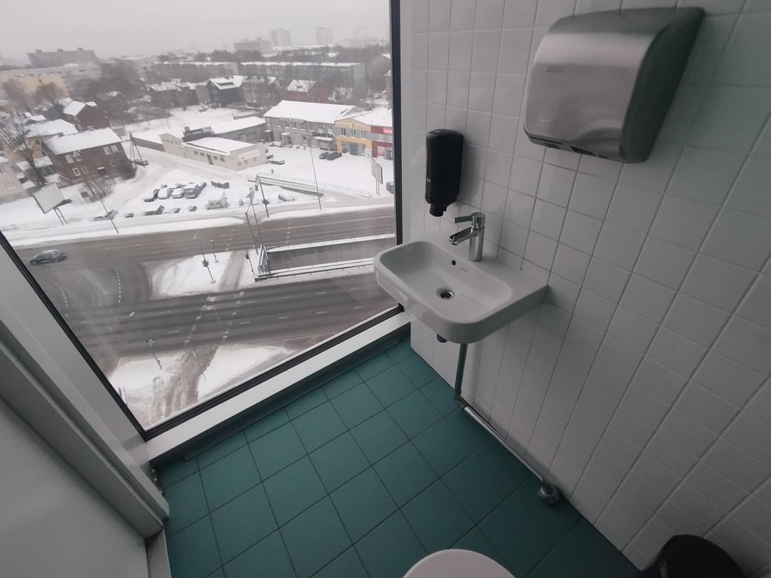 The view in this bathroom