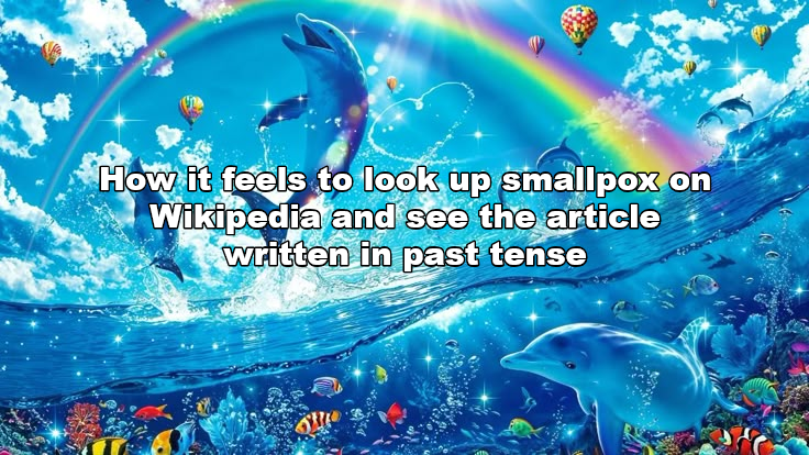 How it feels to look up smallpox on Wikipedia and see the article written in past tense