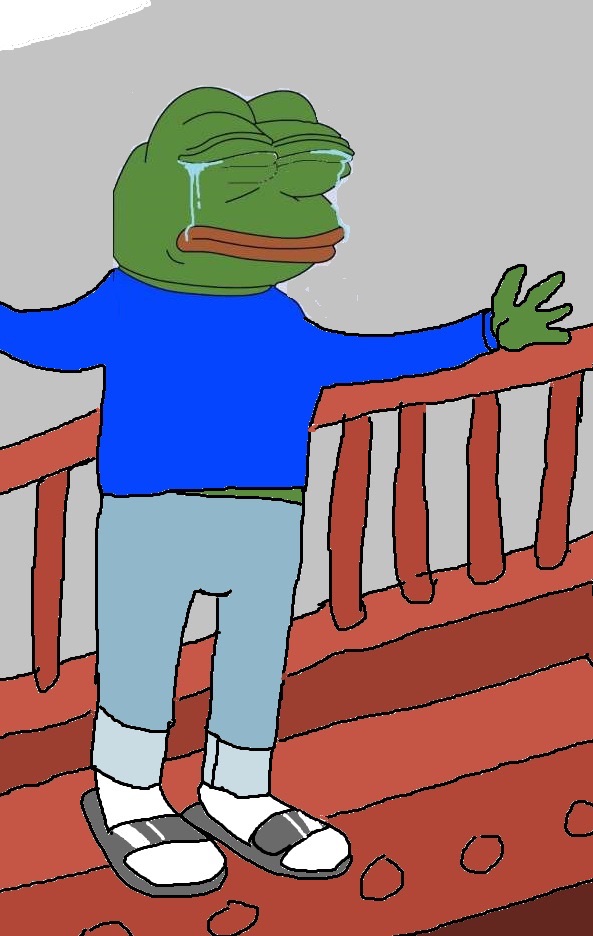 Pepe standing on edge of bridge