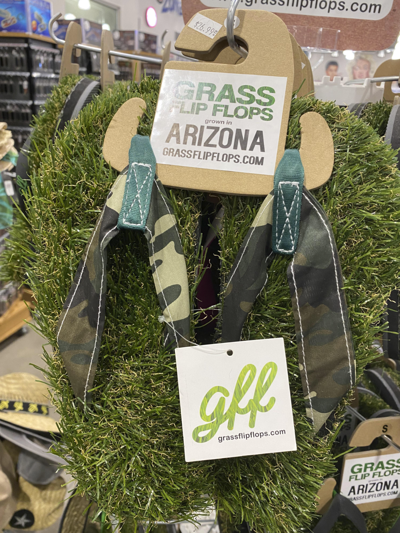 $26.99% GRASS FLIP FLOPS grown in ARIZONA GRASSFLIPFLOPS.COM props.com gff grassflipflops.com S GRASS FLIP FLOPS ARIZONA BASSFLIPFLOPS.COM