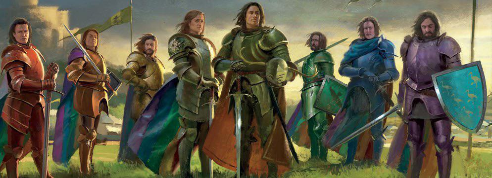 Of course Renly named his Kings Guard the Rainbow Guard. (Art by Stefan Kopinski) | /r/FreeFolk