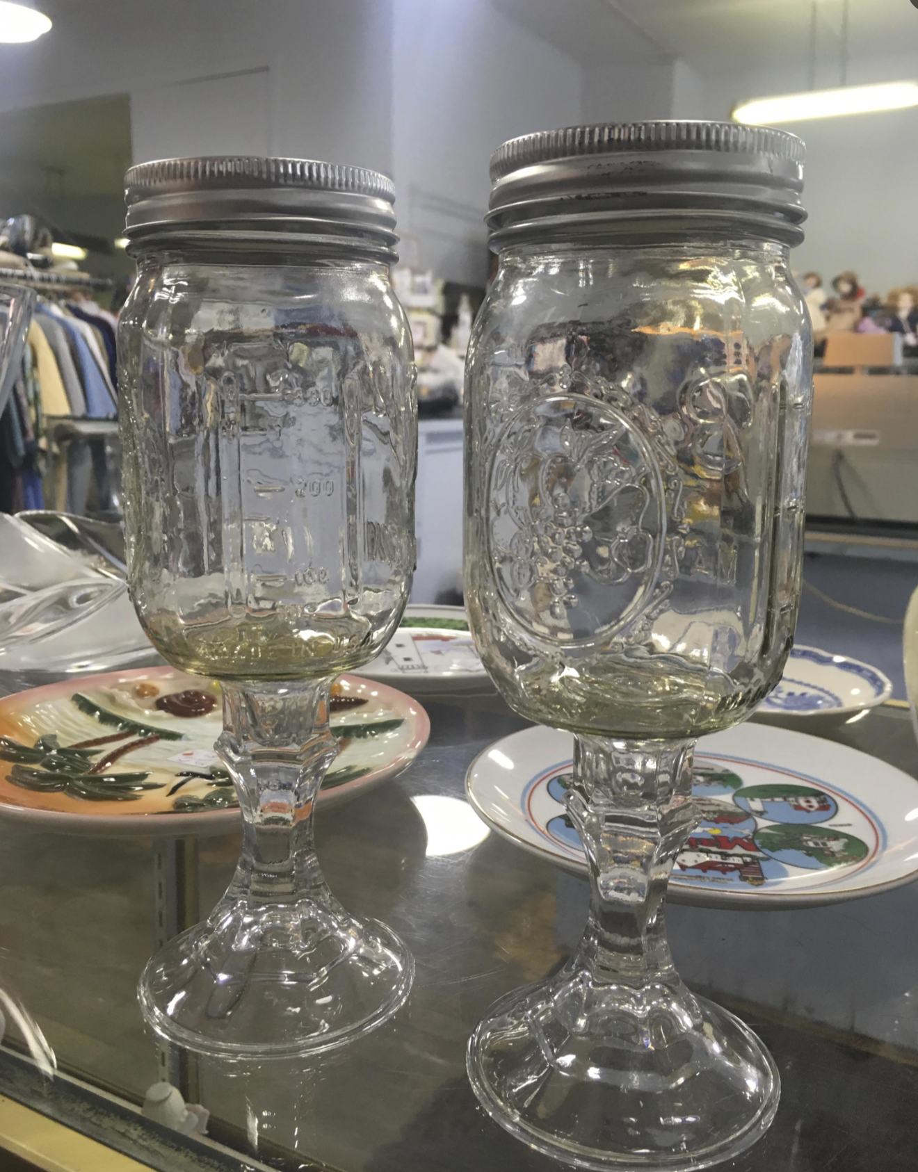 Mason jar wine glasses