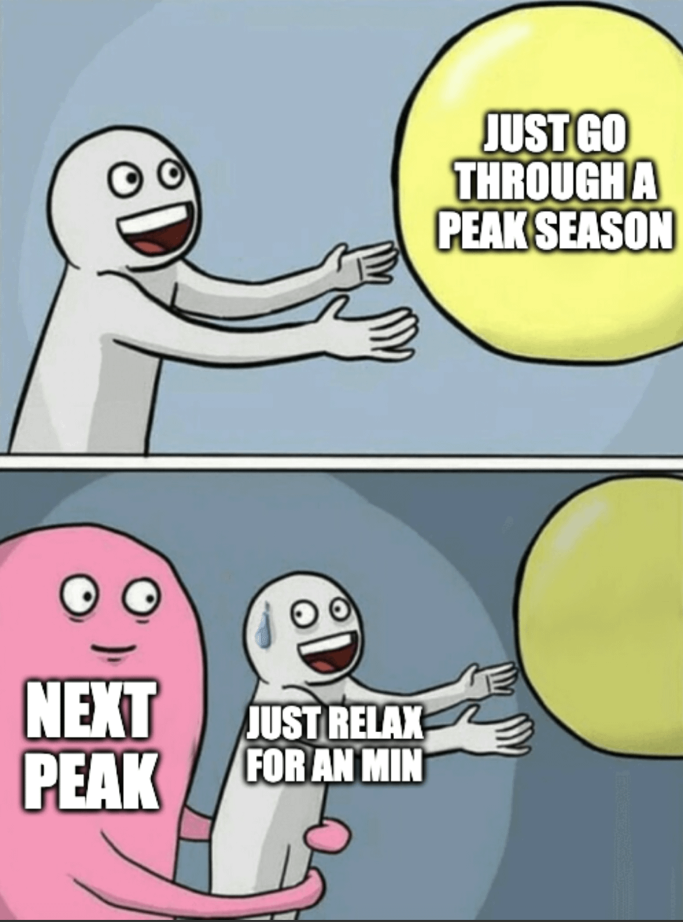 O O NEXT PEAK JUST RELAX FOR AN MIN JUST GO THROUGH A PEAK SEASON