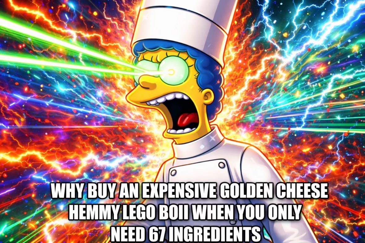 WHY BUY AN EXPENSIVE GOLDEN CHEESE HEMMY LEGO BOII WHEN YOU ONLY NEED 67 INGREDIENTS