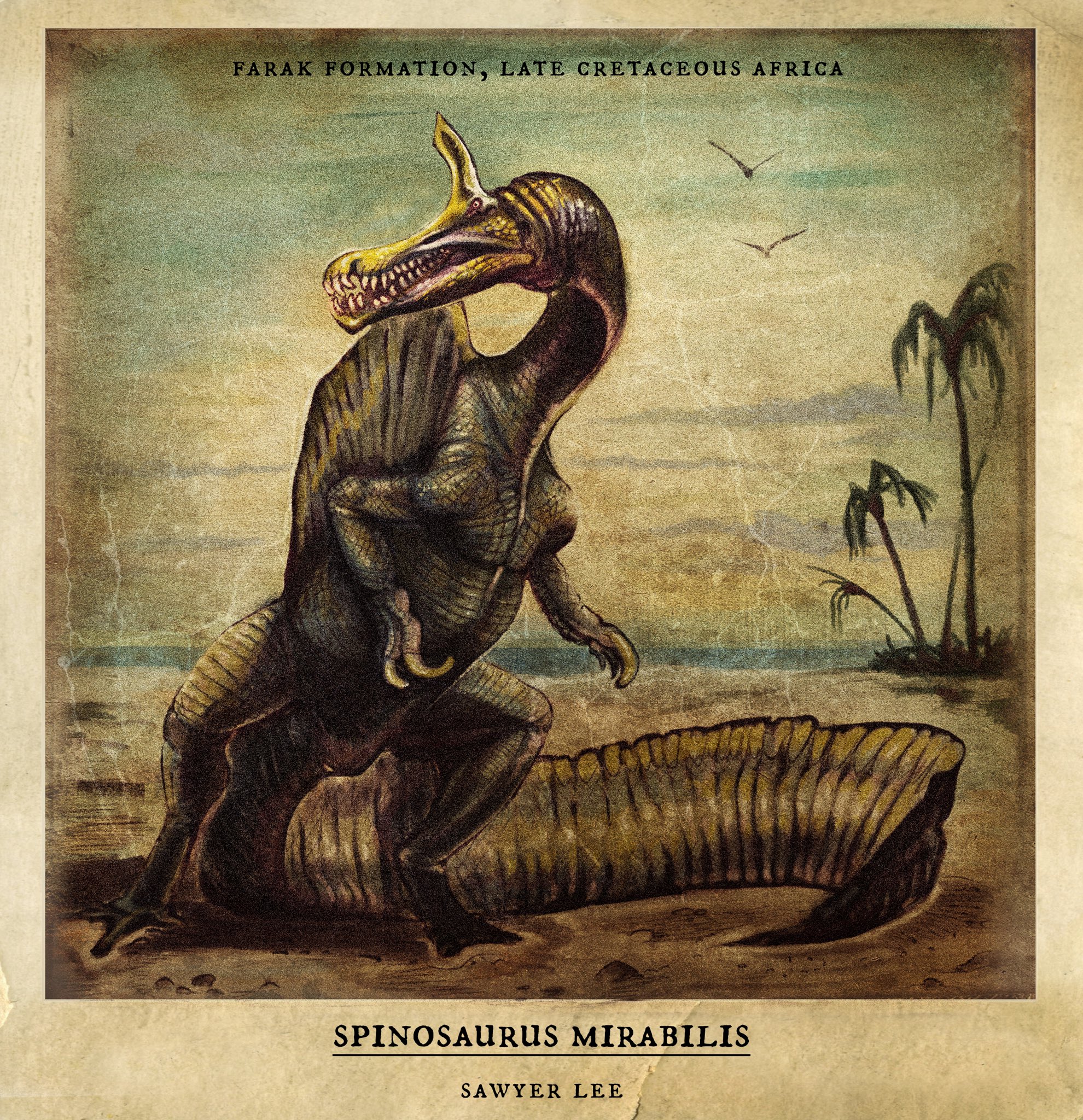 FARAK FORMATION, LATE CRETACEOUS AFRICA SPINOSAURUS MIRABILIS SAWYER LEE