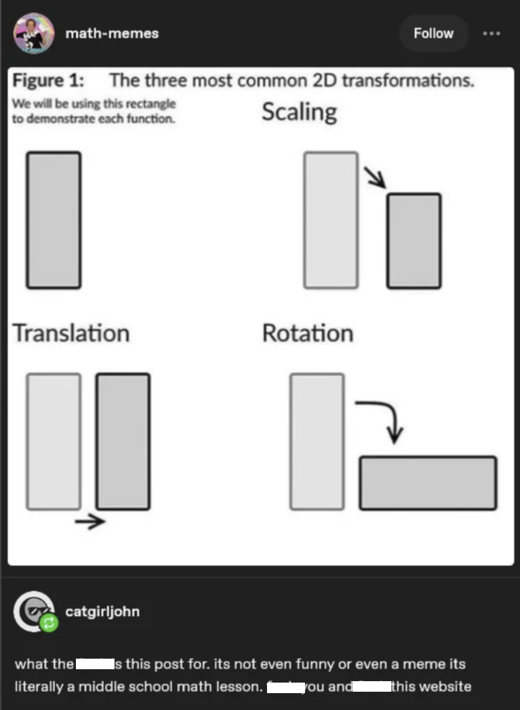 Rigid Transformations Math Meme Not even a meme | r/woooosh | Know Your Meme
