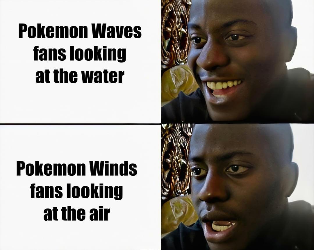 Pokemon Waves fans looking at the water Pokemon Winds fans looking at the air