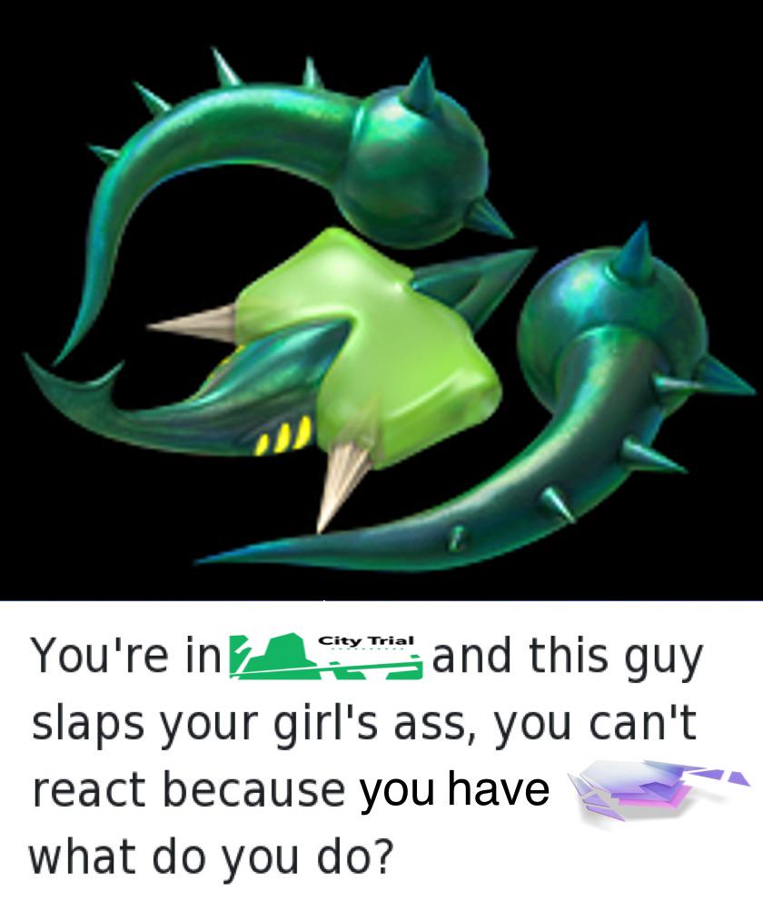 City Trial You're in and this guy slaps your girl's ass, you can't react because you have what do you do?
