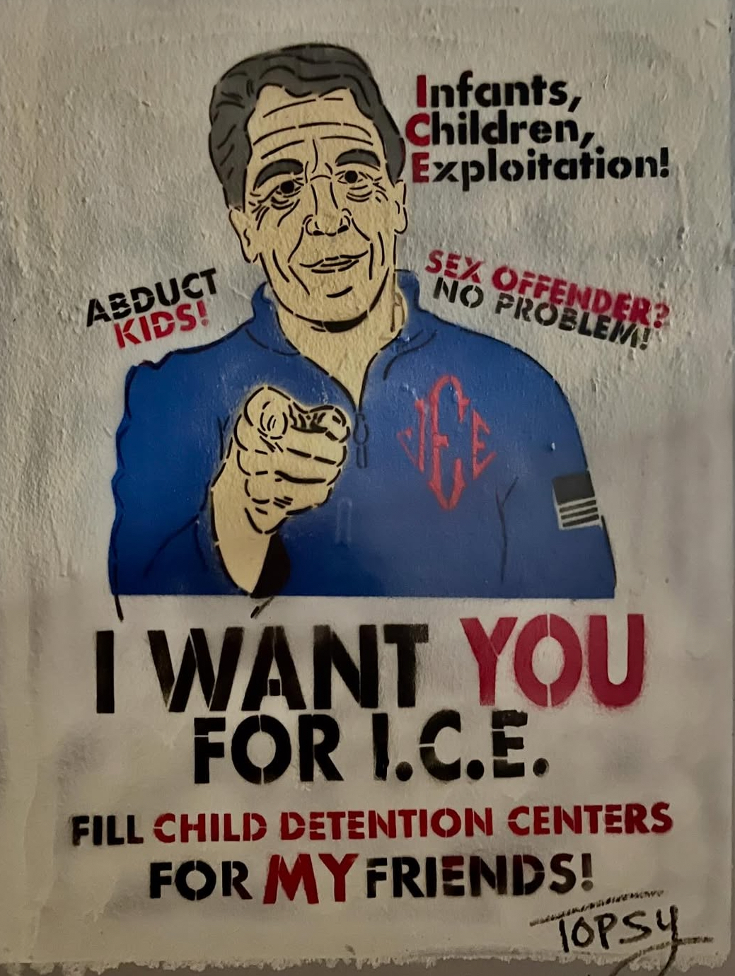 ABDUCT KIDS! Infants, Children, Exploitation! SEX OFFENDER? NO PROBLEM! I WANT YOU FOR I.C.E. FILL CHILD DETENTION CENTERS FOR MY FRIENDS! Topsy