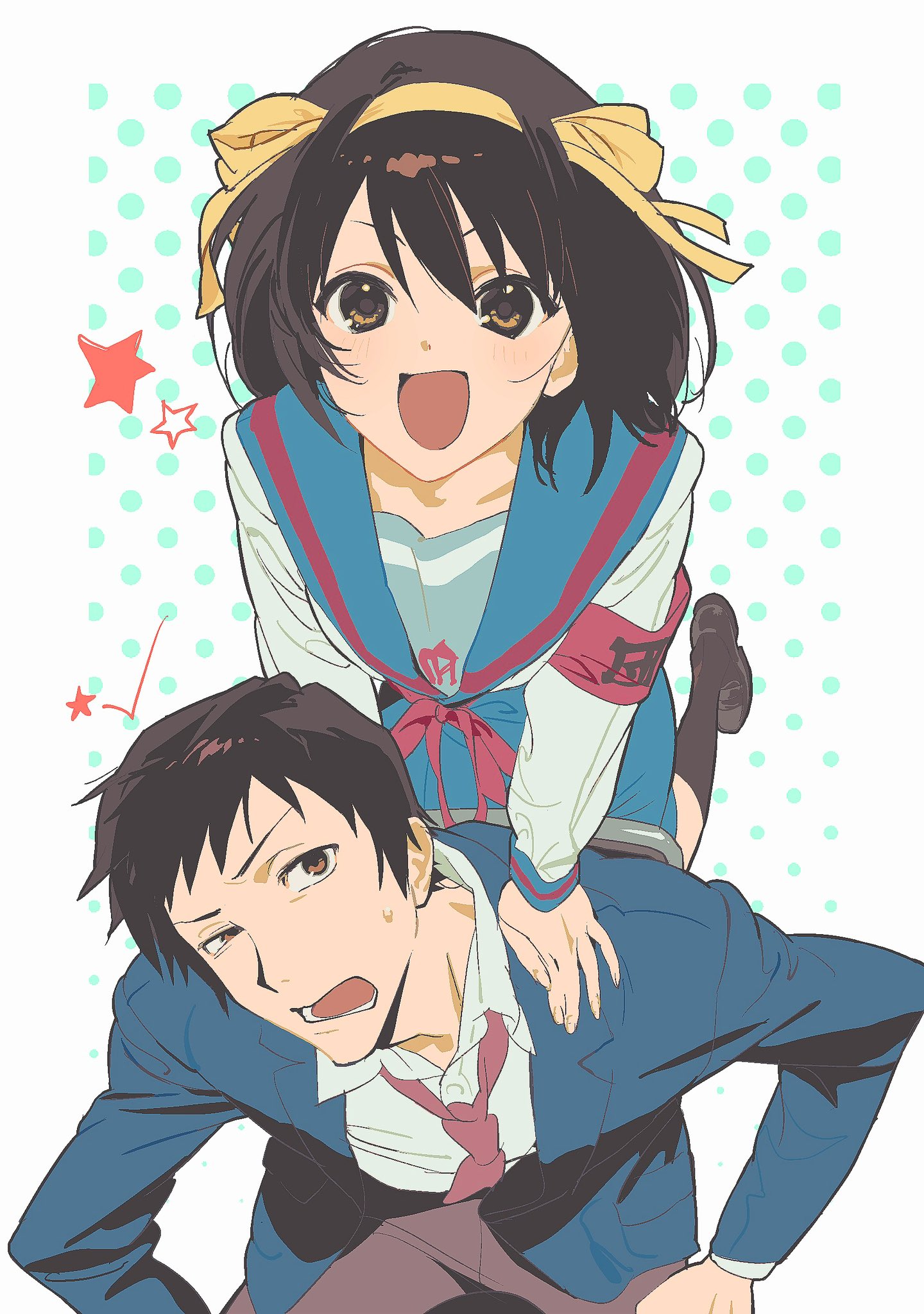 Haruhi & Kyon by 庄一