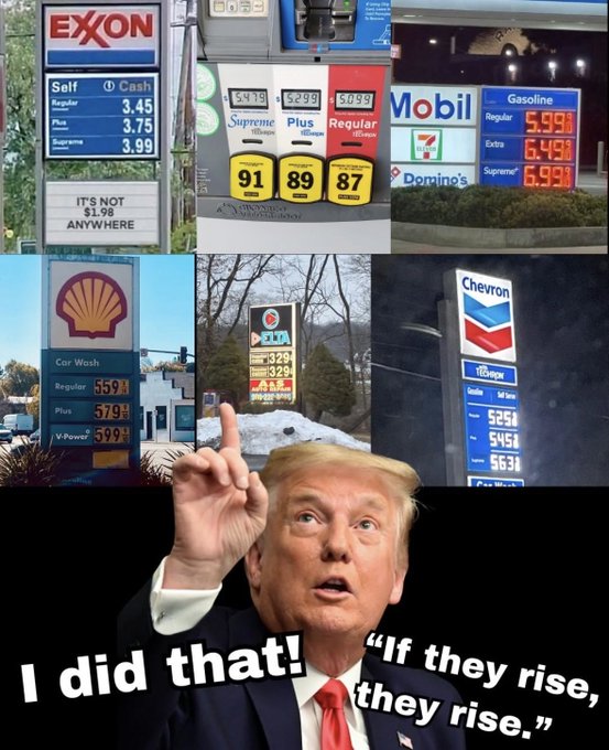 EXON Self Cash 5.419 5299 5099 Regular 3.45 3.75 5099 Mobil Gasoline Supreme Plus Regular Regular 5.998 Терн 3.99 Extra 6.498 Supreme 91 89 87 Domino's 6.99 IT'S NOT $1.98 ANYWHERE DELTA 3294 Chevron Car Wash Regular 559 Plus 57999 V-Power 599 329 нерж 5258 545 5631 I did that! "If they rise, they rise."