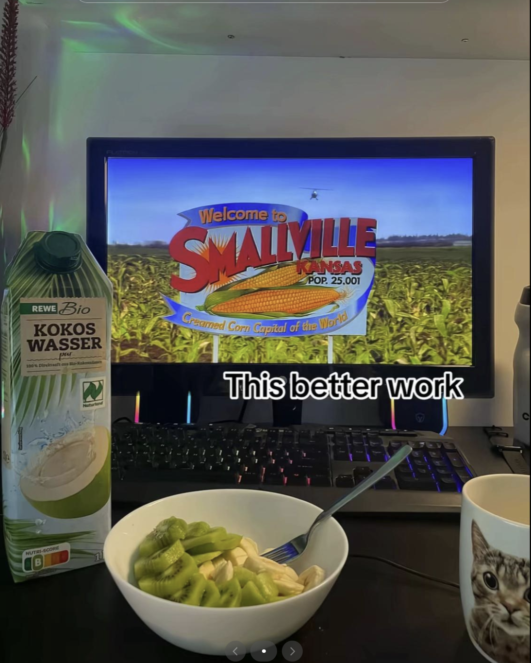 REWE Bio KOKOS WASSER par 100% Direkauft aus Bio-Rakonn Naturland Welcome to SMALLVILLE KANSAS POP. 25.001 Creamed Corn Capital of the World This better work C NUTRI-SCORE