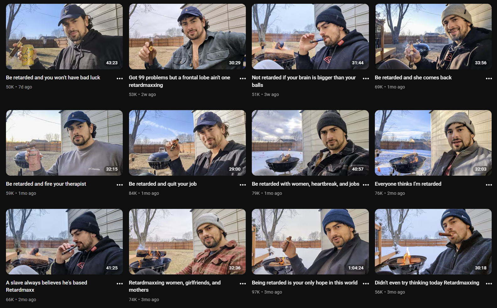 43:23 30:29 31:44 Be retarded and you won't have bad luck ... 50K ⚫ 7d ago Got 99 problems but a frontal lobe ain't one retardmaxxing Not retarded if your brain is bigger than your balls Be retarded and she comes back 69K • 1mo ago 53K • 2w ago 51K • 3w ago Be retarded and fire your therapist 59K • 1mo ago A slave always believes he's based Retardmaxx 66K • 2mo ago 32:15 41:25 ... Be retarded and quit your job 84K • 1mo ago ... Retardmaxxing women, girlfriends, and mothers 74K ⚫ 3mo ago 29:00 32:36 40:57 Be retarded with women, heartbreak, and jobs ... 79K • 1mo ago Everyone thinks I'm retarded 76K • 2mo ago 33:56 32:03 1:04:24 30:18 Being retarded is your only hope in this world 97K • 3mo ago Didn't even try thinking today Retardmaxxing 56K • 3mo ago