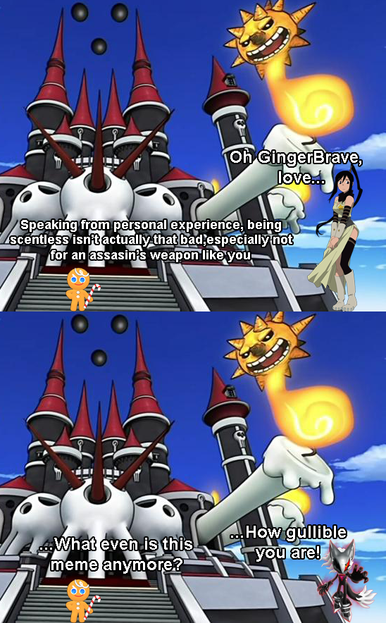 Apparently both GingerBrave and Tsubaki take issue with being called "scentless" albeit in different contexts as in Tsubaki's case it has to do with her name. 

Also there's no entry for Tower of Adventures (as this has to do specifically with the story mode of that game) so I am putting this here instead as it's as close as we have to the original game (it's actually the third Cookie Run game and third game by DevSisters starring GingeBrave to have OvenBreak in the name but that's pointless semantics that don't really matter).