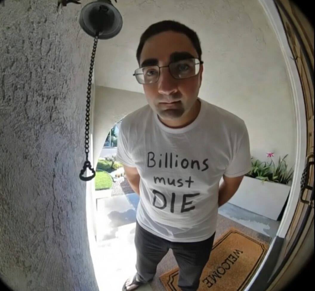 I used Grok to give him the "Billions Must Die" shirt