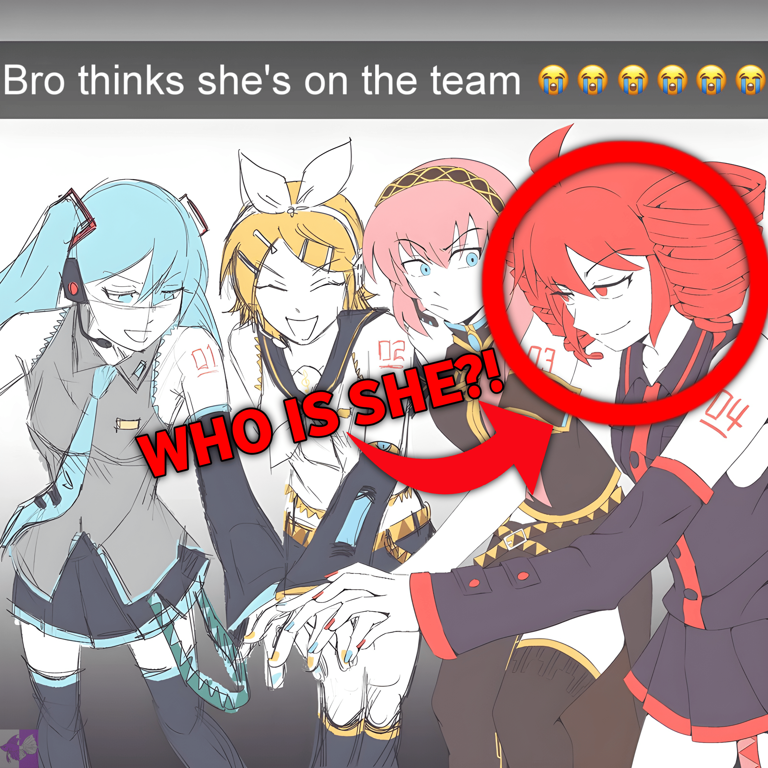 Bro thinks she's on the team Ал 02 WHO IS SHE?! 04