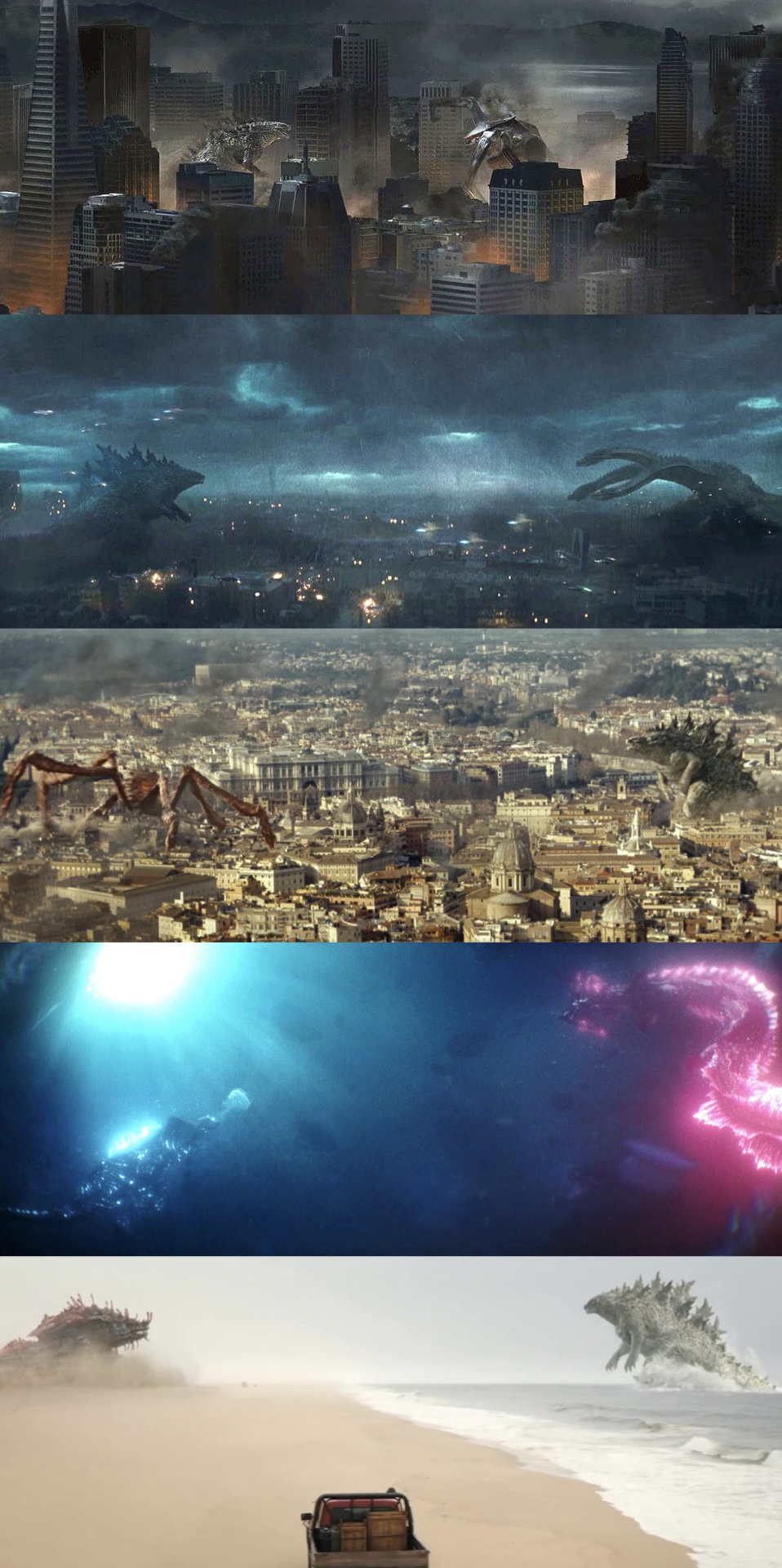 Monsterverse Godzilla battles 