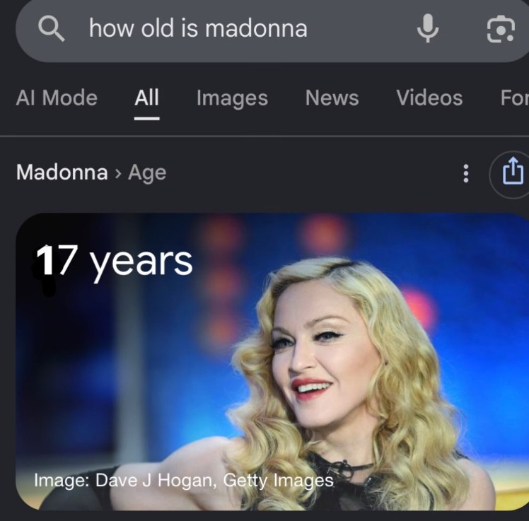 Qhow old is madonna Q Al Mode All Images News Videos For | Madonna > Age 17 years Image: Dave J Hogan, Getty Images 1