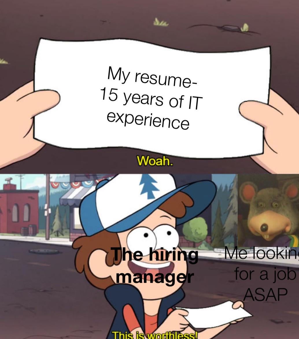 da My resume- 15 years of IT experience Woah. The hiring manager This is worthless! Me lookin for a job ASAP